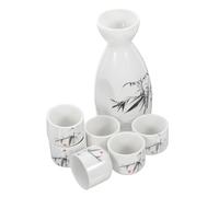 ELAYARD Japanese Style Ceramic Sake with Cups and Rice Wine Pot Smooth Surface Sake Kettle for Spirits and Water Elegant Vintage Table Decoration