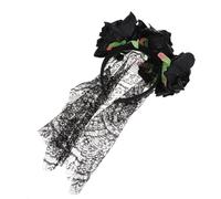 ELAYARD Lace Rose Veil Hairband Lightweight Halloween Hair Accessories Black Floral Headband for Costume Parties and Festivals Women