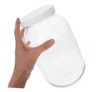 ELAYARD Large Airtight Glass Storage Jar with Wide Mouth Plastic Lid for Brewing Fermenting Pickling Kitchen Food Containers Heat-resistant Storage Canister