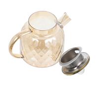 ELAYARD Large Amber Borosilicate Glass Pitcher with Lid Thickened Wide Handle Water Jug for Fresh Juice Iced Tea Hot and Cold Drinks Easy Clean Glass Water Pot for Home Restaurant and