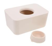 ELAYARD Large Capacity Silicone Tissue Box Holder with Lid Beige Wet Tissue Holder Stylish and Practical Wipes Dispenser for Home and Car Use