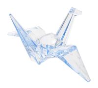 ELAYARD Large Light Blue Acrylic Origami Crane Sculpture 3D Animal Model Decorative Figurine for Birthday and Holiday