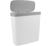 ELAYARD Large Press Type Trash Bin with Lid for Kitchen Bathroom Bedroom, White Plastic Wastebasket with Press Lid, Garbage Can for Home Storage and Waste Management