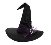 ELAYARD Large Ruched Halloween Witch Hat for Women with Star Moon Spider Web Design Breathable Lightweight Cosplay Costume Headwear for Masquerade Carnivals and Themed Parties Reusable