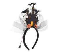 ELAYARD Light Up Halloween Headband Castle Ghost Pumpkin Design Glowing Hairband for Themed Parties Womens Costume Accessory Festive Party Light Up Headpiece
