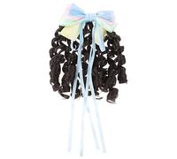 ELAYARD Long Wavy Curly Wig Hairpiece with Bow for Women Lightweight Prom Party Hair Accessory Elegant Dance and Banquet Style Natural Feel Volume Enhancer