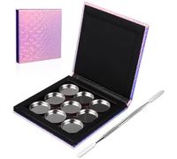 ELAYARD Magnetic Makeup Palette with Fish Scale Hollow Design, Metal Round Pans and Spatula Set for Eyeshadow Blush Powder, Empty Cosmetic Tray Suitable for Professional and Travel Use