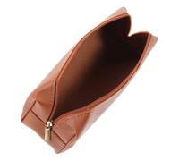 ELAYARD Makeup Brush Organizer Bag Portable Pencil Case Multifunctional Leather Storage Pouch for Travel and Daily Use Unisex Brown Compact Design