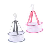 ELAYARD Makeup Puff Drying Basket 2pcs Hanging Mesh Net Bag for Beauty Sponge and Brush Organizer in Gray and Red - Portable Cosmetic Tool for Quick Air Drying