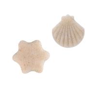 ELAYARD Makeup Remover Pad 2pcs Hexagonal and Shell Shape Biodegradable Facial Cleansing Exfoliating Sponge Set for Sensitive Skin Daily Face Washing