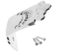 ELAYARD Mandolin Tailpiece 8 String Metal Parts Plume Pattern Chrome Finish Sturdy Replacement Musical Instrument Accessory Suitable for Folk and World Instrument Repairs