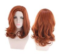 ELAYARD Medium Long Brown Curly Cosplay Wig for Women 24 Inches Synthetic Curly Hair Wig Center Parting for Dress up Halloween and Costume Parties