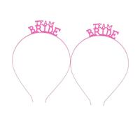 ELAYARD Metallic Bridal Hairband Head Hoop 2pcs Pink Red Wedding Party Head Accessory for Women Bride Hair Decoration