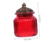 ELAYARD Mini Glass Storage Jar with Red Resin Lid Sealed Airtight Container for Tea and Dry Goods Glass Canister with Simple Nordic Design for Kitchen Organization and Gift Giving