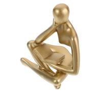 ELAYARD Minimalist Reader Sculpture Abstract Resin Figurine Artistic Thinking Man Statue Home Decor for Living Study Office Nordic Style