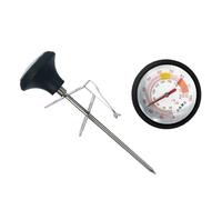 ELAYARD Multipurpose Thermometer with Clip and Silicone Sleeve Digital Meat Drink Thermometer for Accurate Temperature Measurement No Battery Required Convenient Use Silver