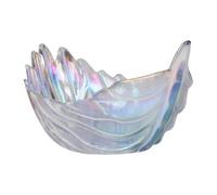 ELAYARD Nordic Style Iridescent Plume Pattern Glass Bowl Creative Dessert Bowl Fruits Salad Serving Dish Home Decor Table Use