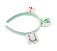 ELAYARD Novelty Mahjong Headband Fun Hair Accessory for Parties Creative Role-playing Hair Hoop Unique Green Hairband Gift for Holidays and Birthdays