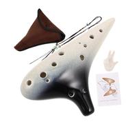 ELAYARD Ocarina Music for Beginners Alto c Ocarina Instrument 12 Hole Ceramic Beginner Music White
