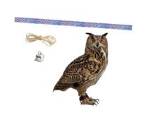 ELAYARD Outdoor Hanging Owl Garden Ornament with Reflective Bell Material for Patio Orchard Backyard Decoration Vivid Animal Design Keeps Birds Away