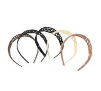 ELAYARD Plastic Head Bands for Women 5pcs Hollow Grid Lightweight Breathable Design with Teeth for Makeup and Spa Use