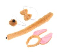 ELAYARD Plush Dog Ear Headband Cartoon Animal Cosplay Accessories for Women Adults Soft Puppy Ears Nose Bowtie Tail Costume for Halloween Carnival Party Dress Up