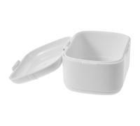 ELAYARD Portable Denture Box with Lid White Soaking Denture Storage Case for Travel and Outdoor Use Retainer Bath Container