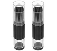 ELAYARD Portable Face Makeup Brush with Dual Powder Containers and Black Fiber Bristles for Blusher and Foundation Use on the Move