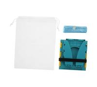 ELAYARD Portable Folding Baby Toilet Seat, Car Travel Potty Trainer with Foldable Plastic Design, Comfortable Lightweight Baby Potty Stool in Rock Blue for Boys and Girls