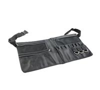 ELAYARD Portable Makeup Waist Bag with Adjustable Belt Pouches Zippered Pockets Brush Holders and Metal Rings Professional Organizer for Photo Makeup Artists Black Fiber Cloth Design