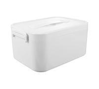 ELAYARD Portable Medicine Container Large Capacity Medicine Box with Handle White Single-Layer for Home Emergency Storage and Hospital Use