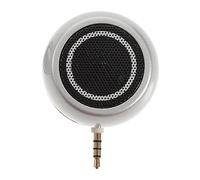 ELAYARD Portable Mini Speaker 3.5mm Aux Plug-in Loudspeaker for Laptop and Desktop with USB Rechargeable Battery Silver Compact External Speaker for Home and Travel