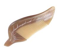 ELAYARD Practical Comb Carved Comb Practical Hair Massage Tool Brown Ox Horn Anti-static Design Calm The Mind Soothe Stress for Men and Women