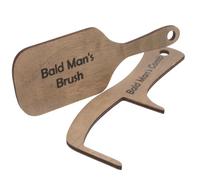 ELAYARD Prank Comb Mens Hair Comb Bald Grooming Tool 2Pcs Wooden Hairless Combing Brush Gentle on Skin Comfortable Grooming for Bald Men at Home Bridal Parties