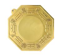 ELAYARD Pure Brass Concave Bagua Mirror Pendant Feng Shui Wall Hanging Decor for Home Shop Temple Positive Energy Wealth Luck Gift