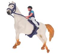 ELAYARD Realistic Horse Rider Figurine Model Detailed Miniature Farm Animal for Home Decor and Horse Themed Party Supply Gift and Collectors