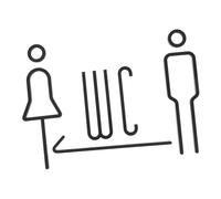 ELAYARD Restroom Sign Wall Decal with Male Female Icons Self Adhesive Toilet Door Sticker for Public Commercial Spaces Easy No Drill Installation Modern Matte Black Design for Hotels