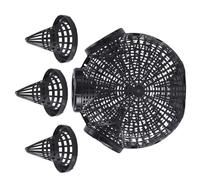 ELAYARD Reusable Fishing Trap Cage Set 3 Black Shrimp Nets and 1 Three-Hole Eel Crawfish Trap Cage, Wear-Resistant Fish Net for Shrimp, Crawfish, Loach Catching, Suitable for River and