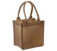ELAYARD Reusable Jute Tote Bag Small Natural Burlap Grocery Shopping Bag with Handles Blank Surface for DIY Art Elegant Storage