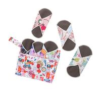 ELAYARD Reusable Sanitary Pads Strong Absorption Washable Menstrual Napkins for Pregnant Women Lightweight Portable Kit with Storage Bag for Daily Outdoor Use