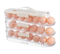 ELAYARD Rolling Egg Dispenser Storage Box for Fridge Cabinet Holds Eggs in Three Layers Material
