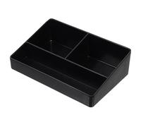 ELAYARD Seasoning Holder and Coffee Organizer with 3 Compartments for Sugar and Tea Bags Black PVC Storage Box for Milk Tea Shops and Bedrooms