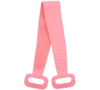 ELAYARD Silicone Bath Back Brush Long Double-Sided Exfoliating Scrubbing Strap for Shower Deep Cleaning Portable Back Rub Towel in Pink Easy to Use for Men and Women