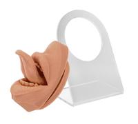 ELAYARD Silicone Mouth Face Model Tongue for Piercing Practice, Flexible Fake Face Body Part Training Tool Stand, Brown Simulation Tongue Piercing Display for Piercers