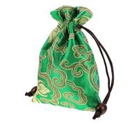 ELAYARD Silk Brocade Jewelry Pouch Bag Drawstring Storage Bag for Singing Bowls and Buddhist Prayer Beads for Meditation Sessions and Travel