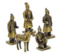 ELAYARD Small Metal Terracotta Warriors Statue Alloy Desktop Decoration Figurines with Smooth Surface and Unique Chinese Craft Design for Home and Office