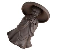 ELAYARD Small Monk Tea Pet Ceramic Figurine Multi Use Tea Filter and Strainer Practical Office Ornament with Unique Design and