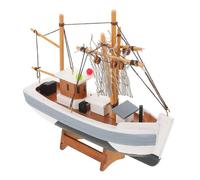 ELAYARD Solid Wood Mini Sailboat Model for Coastal Beach Decor Artisan Crafted Nautical Sailing Boat Figurine Compact Mediterranean Style Wooden Ship Ornament for Desktop Shelf and Table