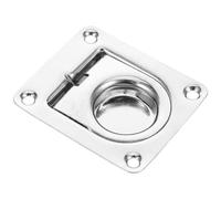 ELAYARD Stainless Steel Boat Deck Hatch Handle Smooth Opening and Closing, Recessed Flush Mount Ring Pull for Cabinets and Drawers, Easy Installation Silver Hardware for Marine and Yacht