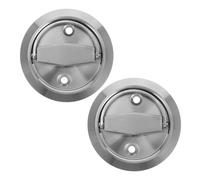 ELAYARD Stainless Steel Folding Pull Ring Handle Rounded Cabinet Pull Knob for Bathroom Locker Electric Box Doors Sturdy Flush Mount Design with Polished Corners for Home and Commercial